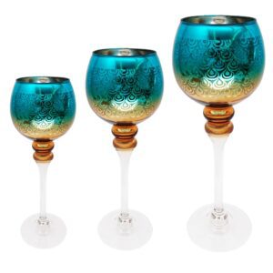 TRIO TAÇA RED PAVÃO VIDRO