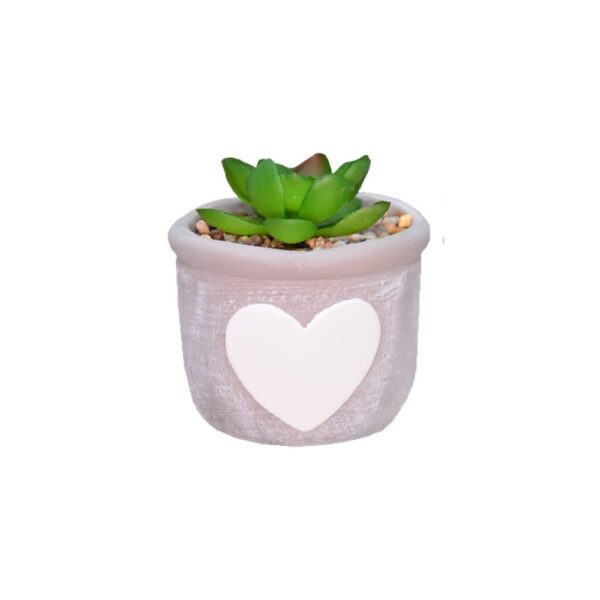VASO CORAÇÃO C/ SUCULENTA - Image 2