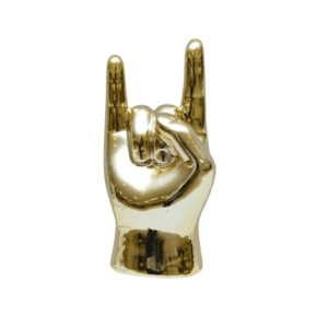 MÃO ROCK DOURADO